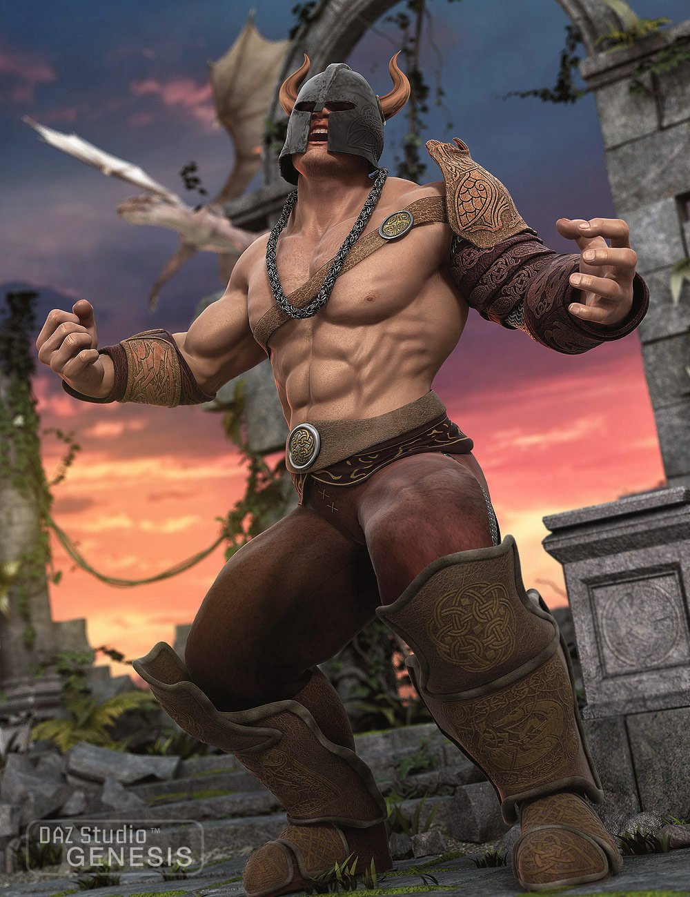 Barbarian Warlord for Genesis by: Valandar, 3D Models by Daz 3D