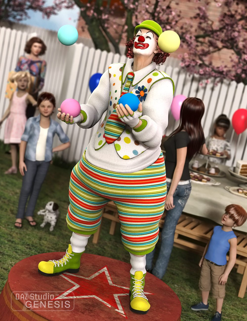 Clown by: SarsaVal3dart, 3D Models by Daz 3D