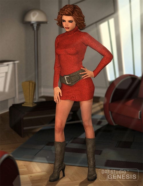 Turtleneck Sweater Dress Turtleneck Sweater Dress by: SarsaVal3dart, 3D Models by Daz 3D