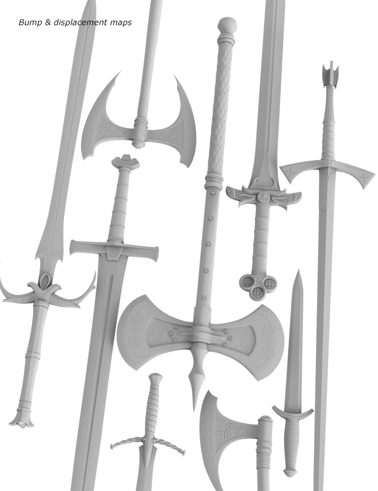Fantasy Weapons Collection by: Porsimo, 3D Models by Daz 3D