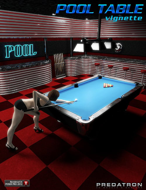 Pool Table Vignette by: Predatron, 3D Models by Daz 3D
