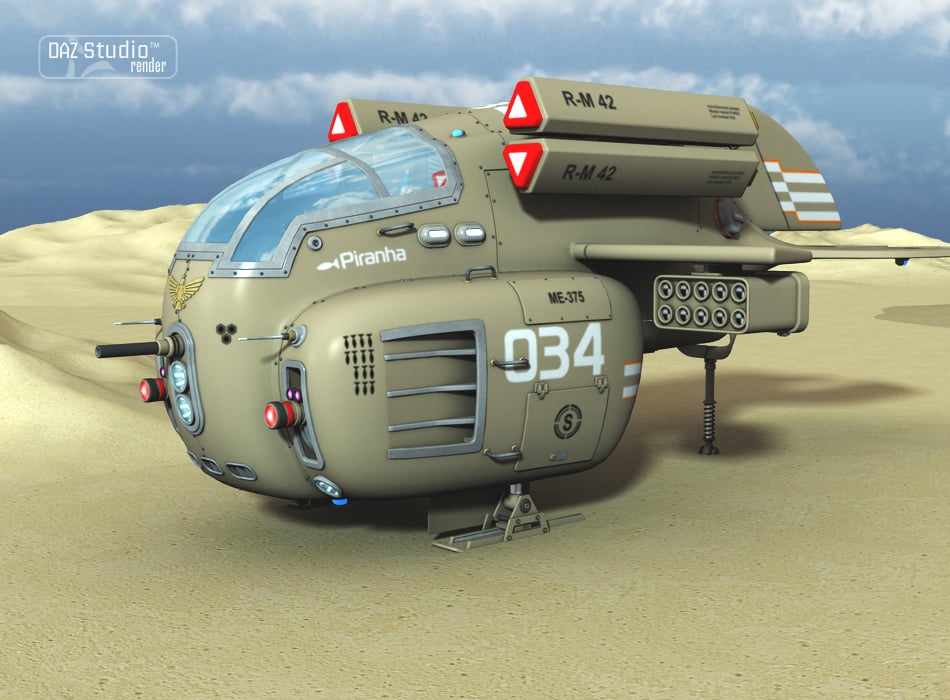 Starship Piranha by: petipet, 3D Models by Daz 3D