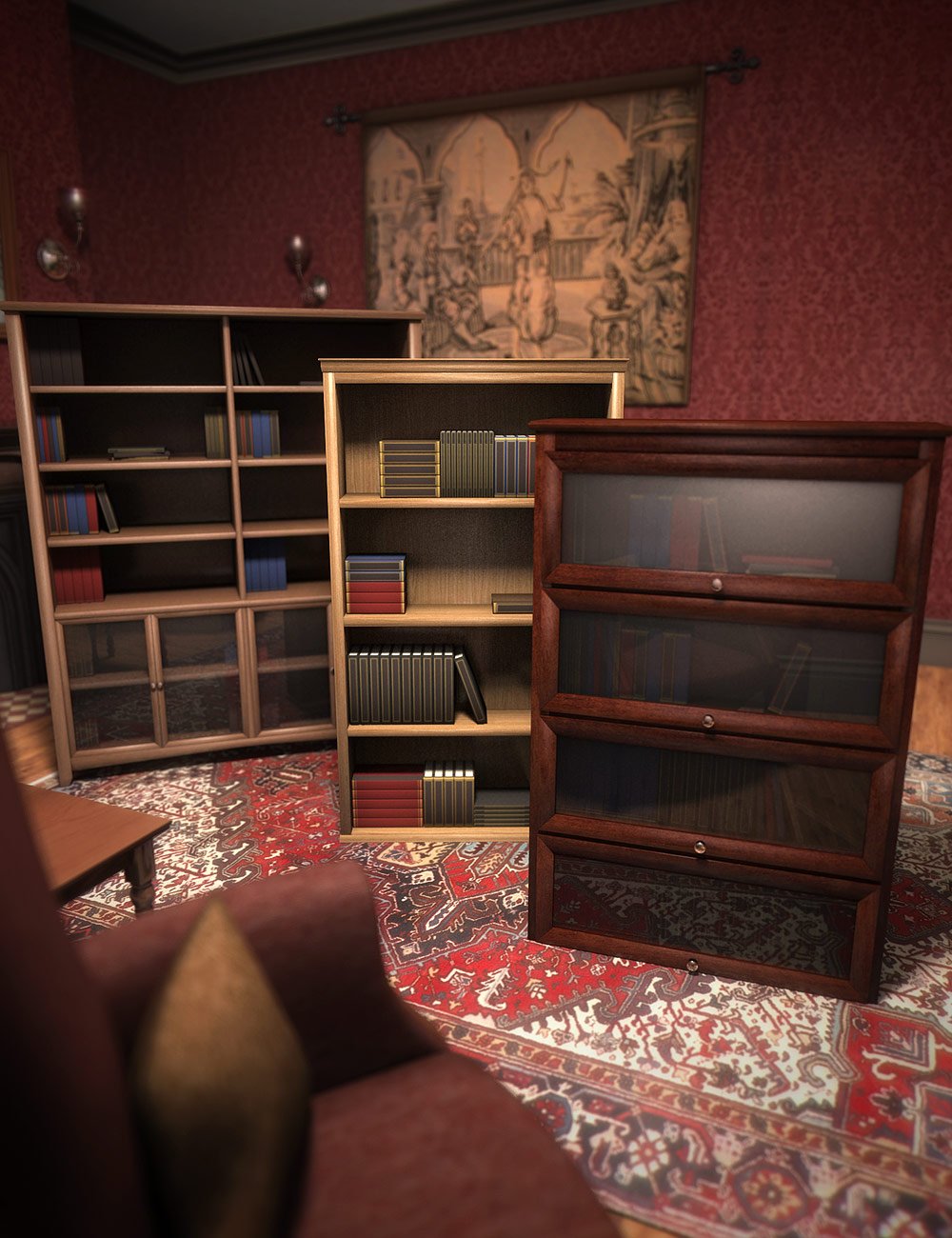 The Bookcase Collection by: ARTCollab, 3D Models by Daz 3D