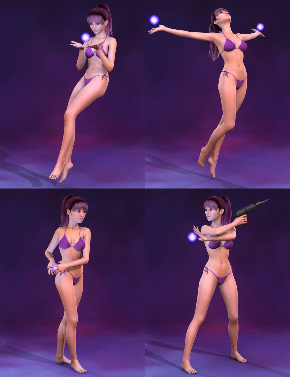 Fantasy Poses for Aiko 5 by: Elliandra, 3D Models by Daz 3D