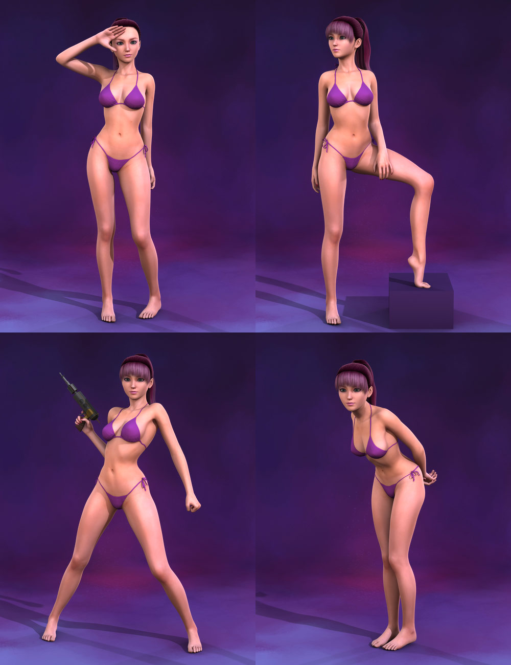 Fantasy Poses for Aiko 5 by: Elliandra, 3D Models by Daz 3D