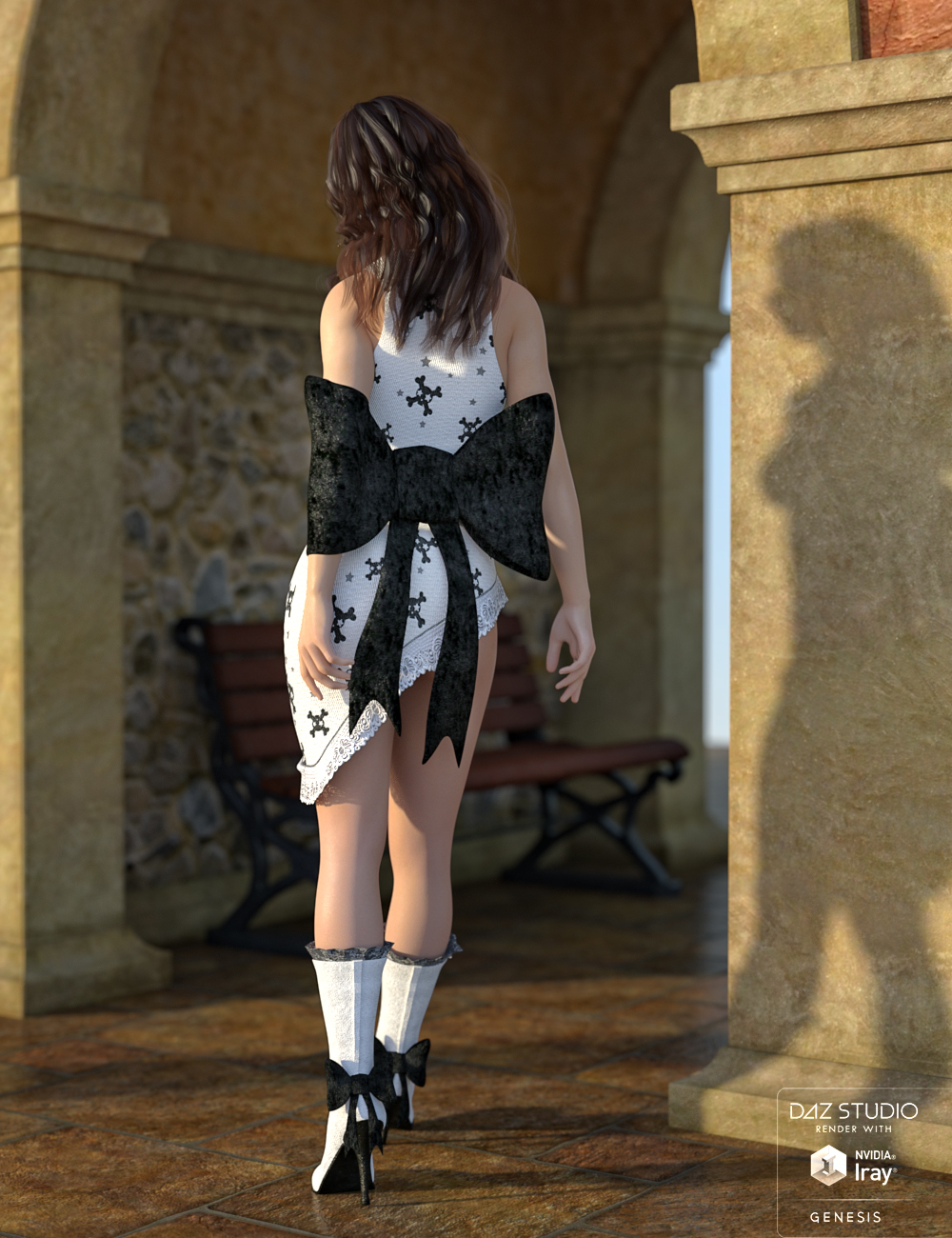 Bow Dress and Boots by: Barbara BrundonSarsa, 3D Models by Daz 3D