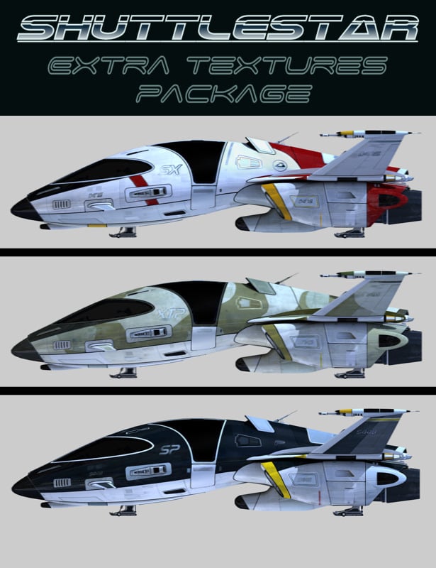 Shuttlestar Extra Textures Package by: Kibarreto, 3D Models by Daz 3D