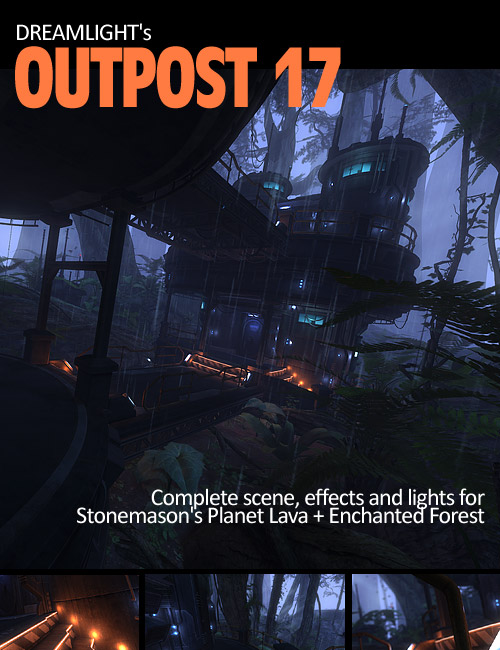Outpost 17 for Planet Lava and Enchanted Forest by: Dreamlight, 3D Models by Daz 3D