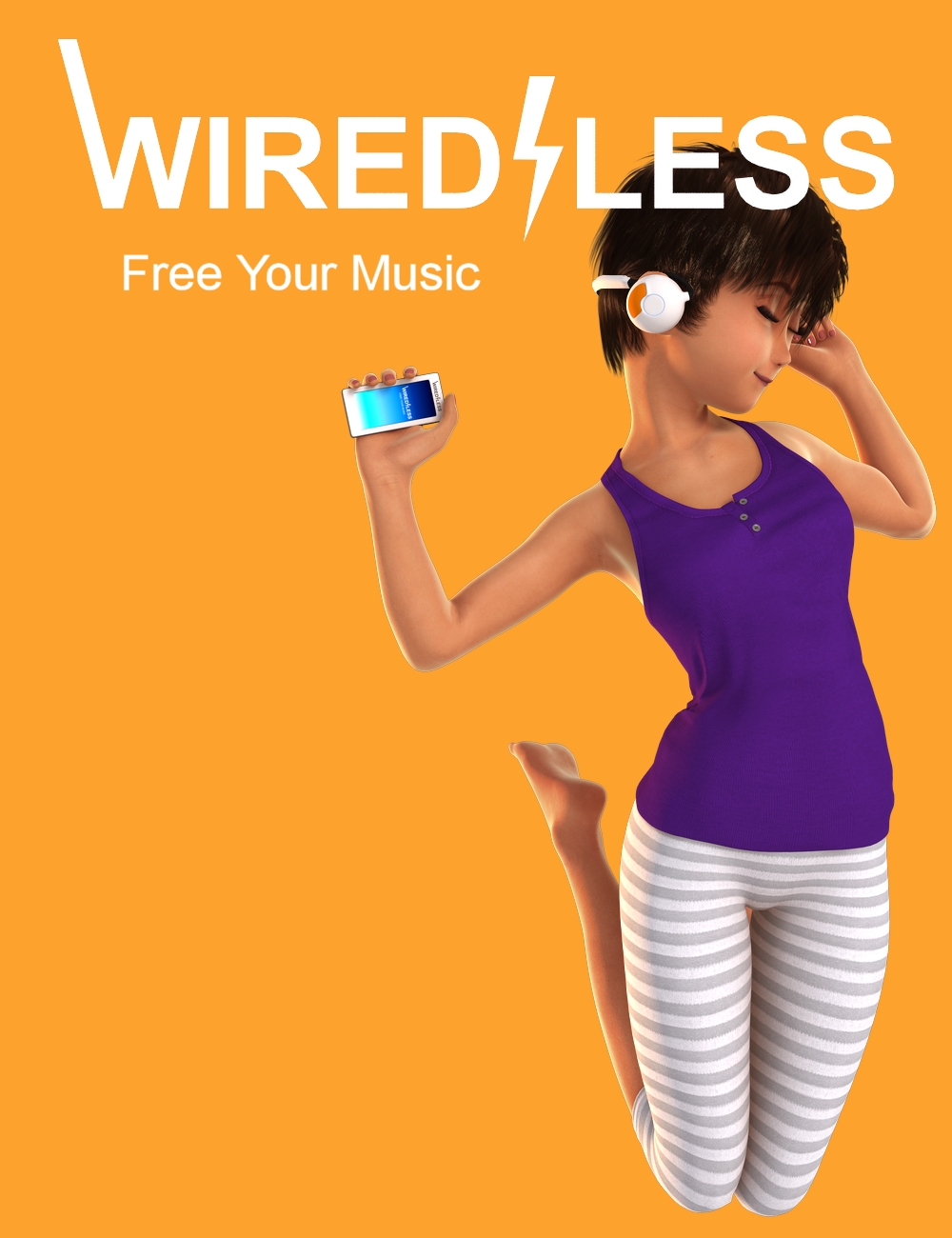WiredLess - MP3 Player and Headset by: Mattymanx, 3D Models by Daz 3D