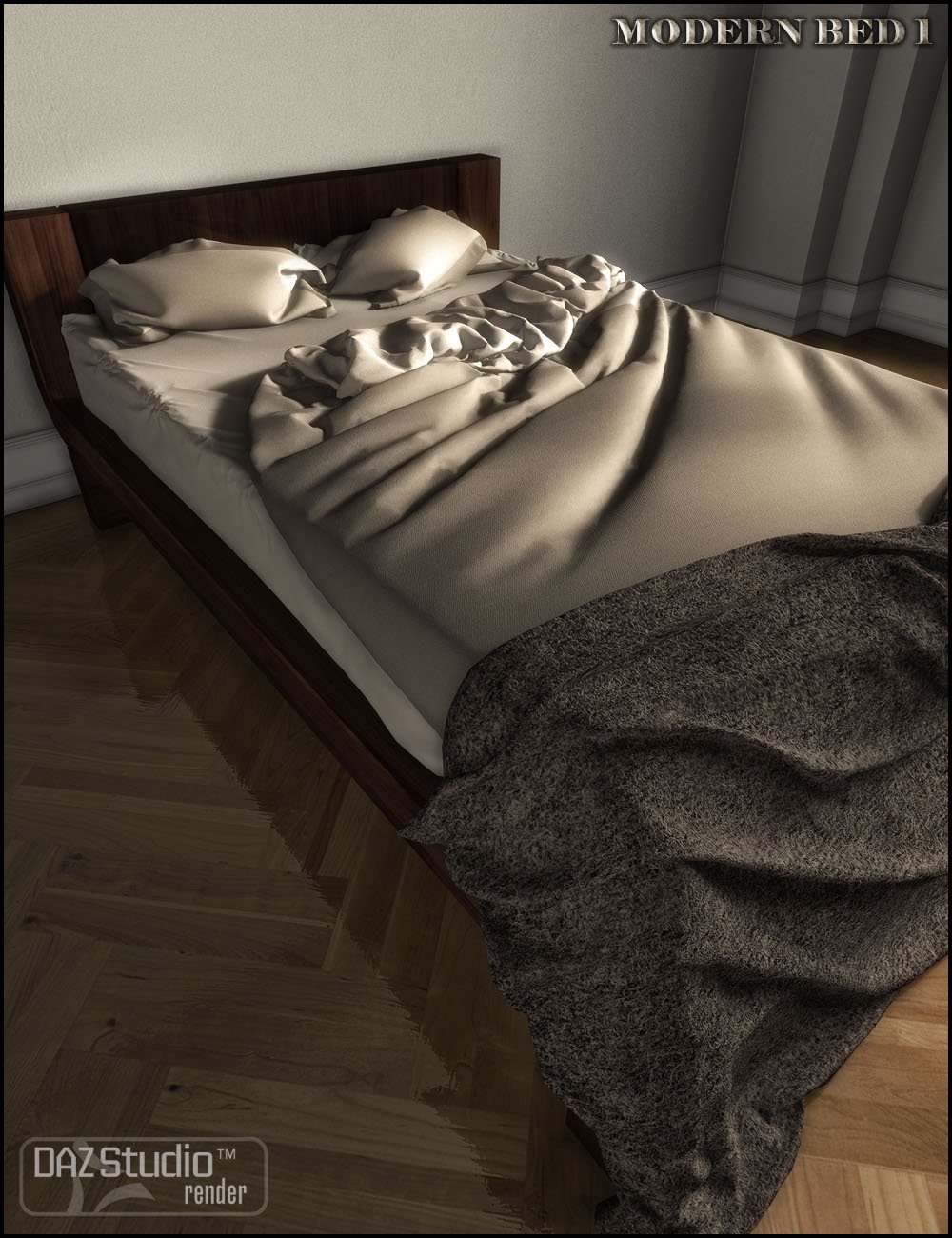 Modern Bed 1 by: Jack Tomalin, 3D Models by Daz 3D