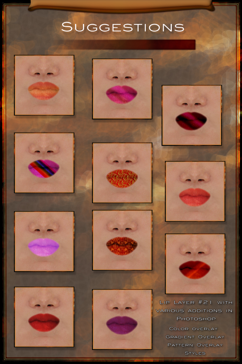 50 Lips For Genesis 50 Lips For Genesis by: gypsyangel, 3D Models by Daz 3D