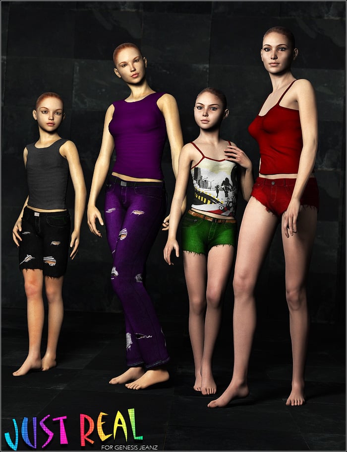 Just Real JeanZ for Genesis JeanZ by: ForbiddenWhispers, 3D Models by Daz 3D