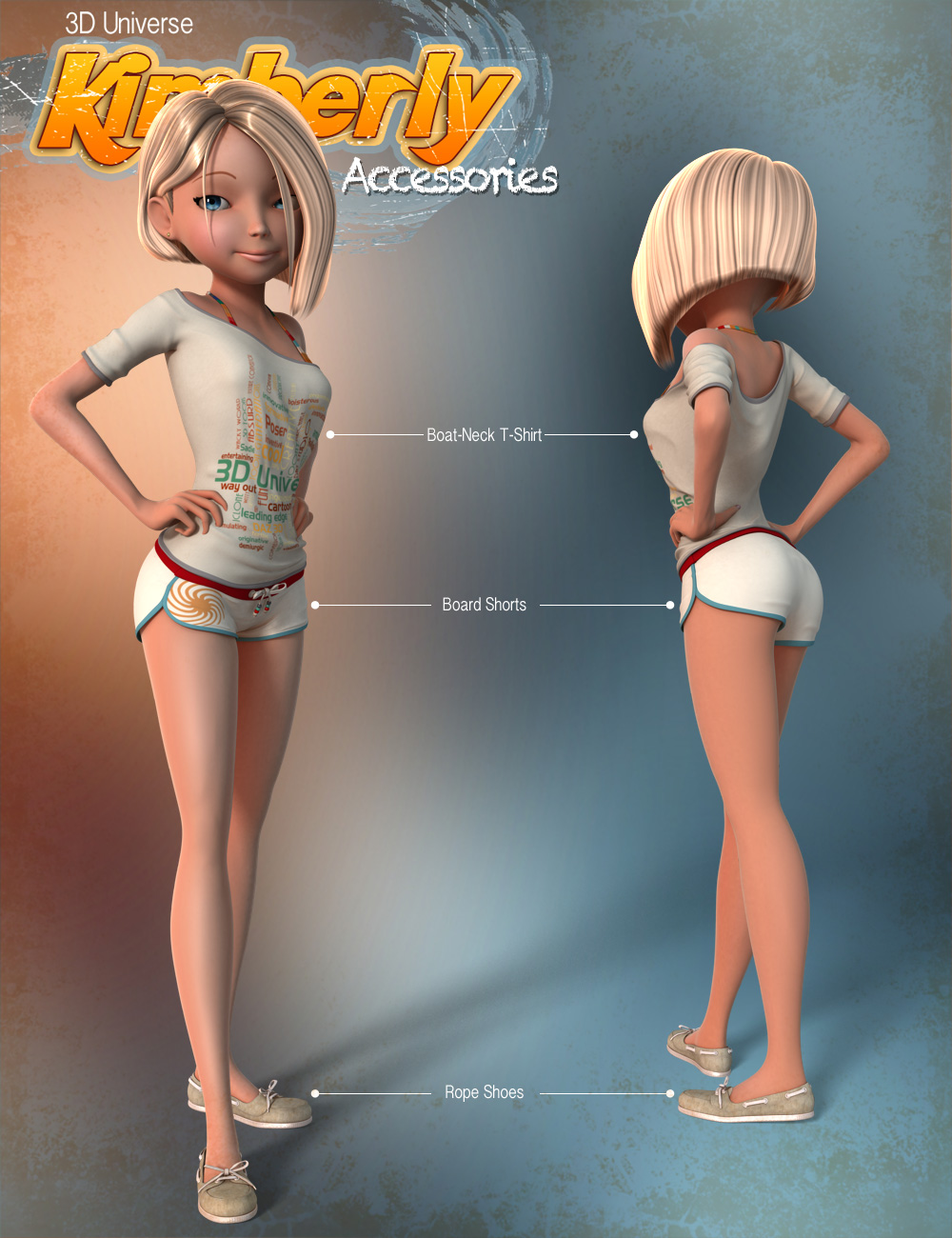 Kimberly for Genesis Accessories by: 3D Universe, 3D Models by Daz 3D
