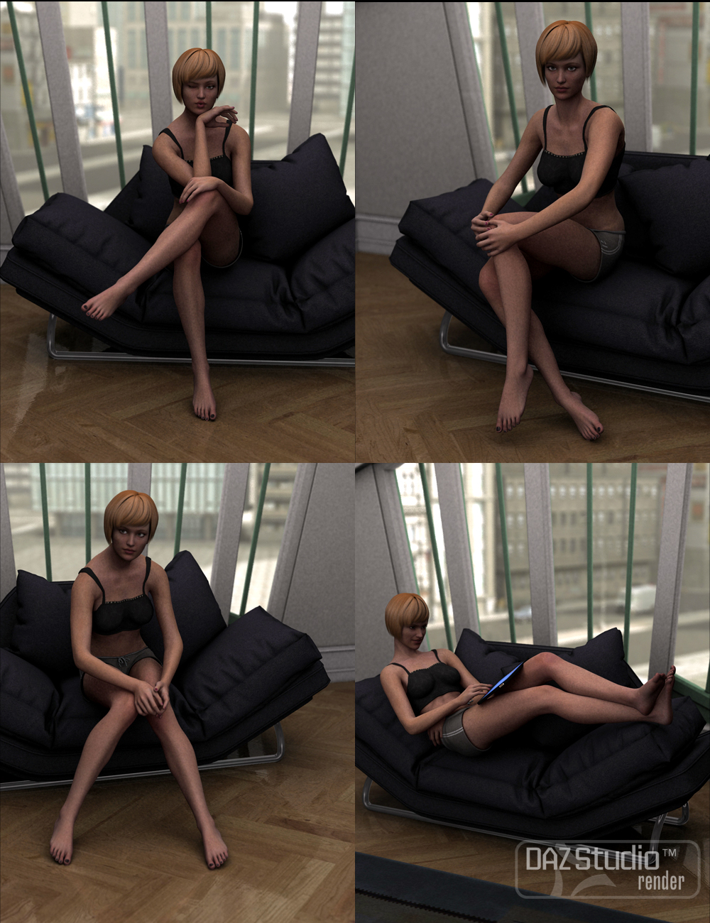 Modern Deco Poses for V5 by: Muscleman, 3D Models by Daz 3D