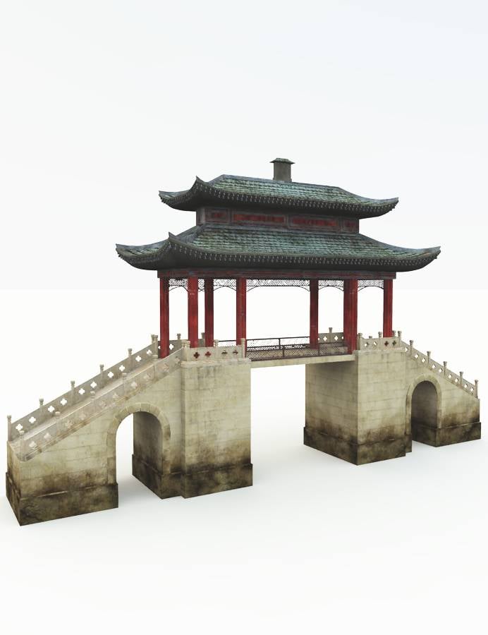 Chinese Bridge by: Cornucopia3D, 3D Models by Daz 3D