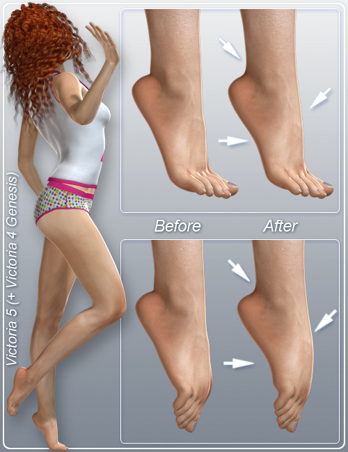 Ideal Beauty Shapes: Feet for Genesis by: CJ-Studio, 3D Models by Daz 3D