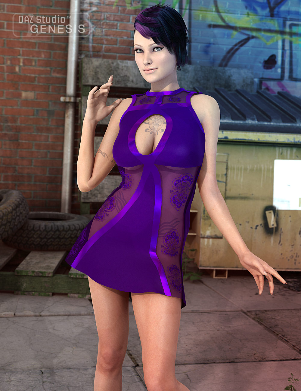 Luv Dress for Genesis by: , 3D Models by Daz 3D