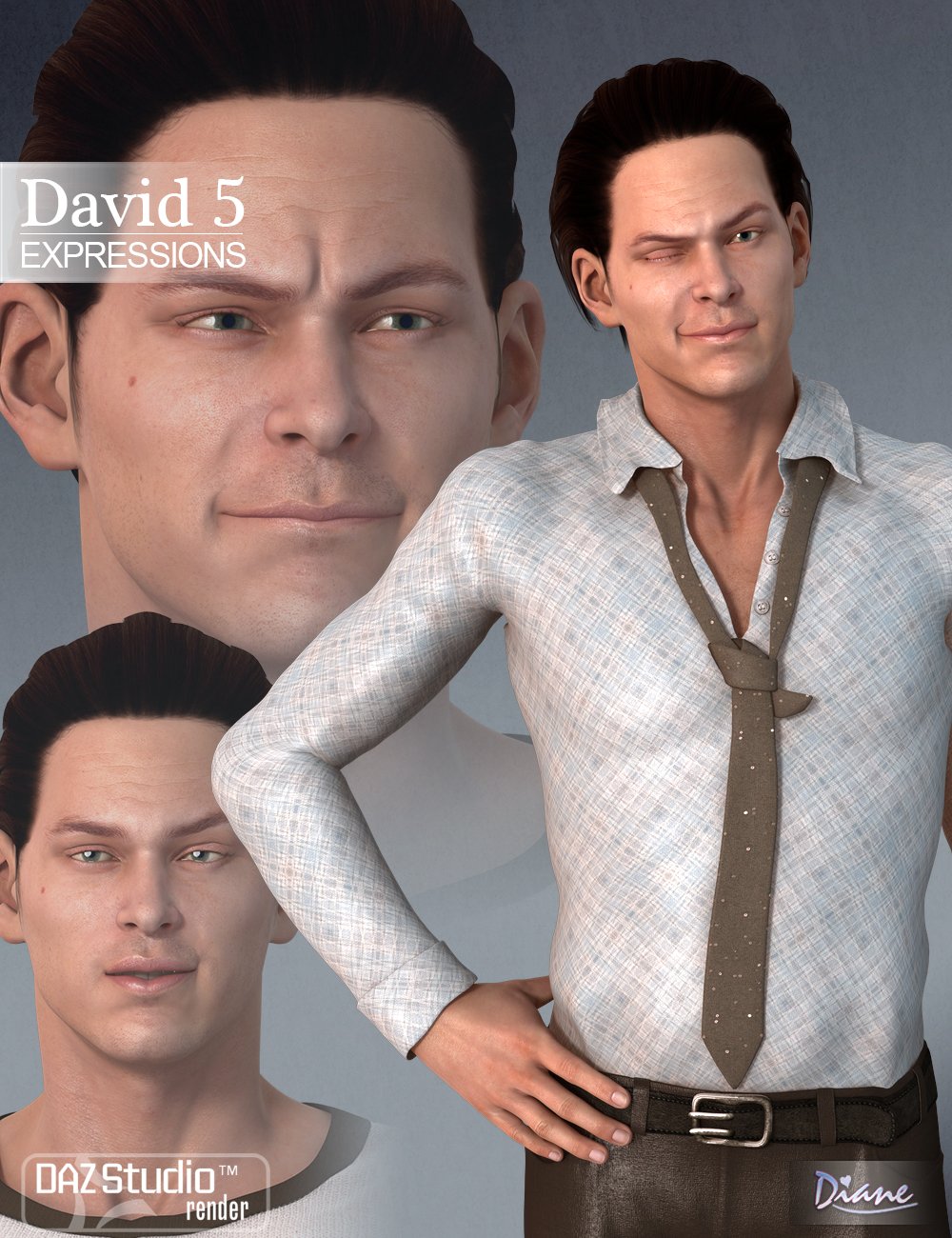 David 5 Expressions by: Diane, 3D Models by Daz 3D