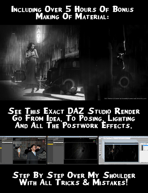 Film Noir 3D Style - Back To Black & White Film Noir 3D Style - Back To Black & White by: Dreamlight, 3D Models by Daz 3D