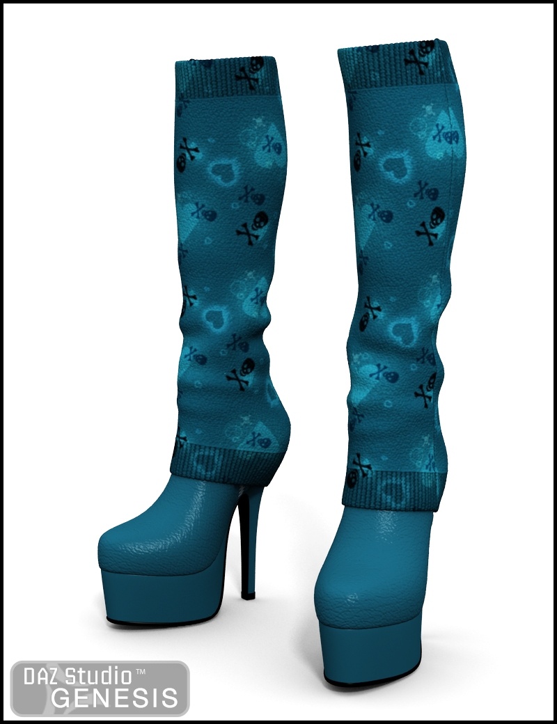 Wicked Textures for LegWarmer Boots by: Xena, 3D Models by Daz 3D