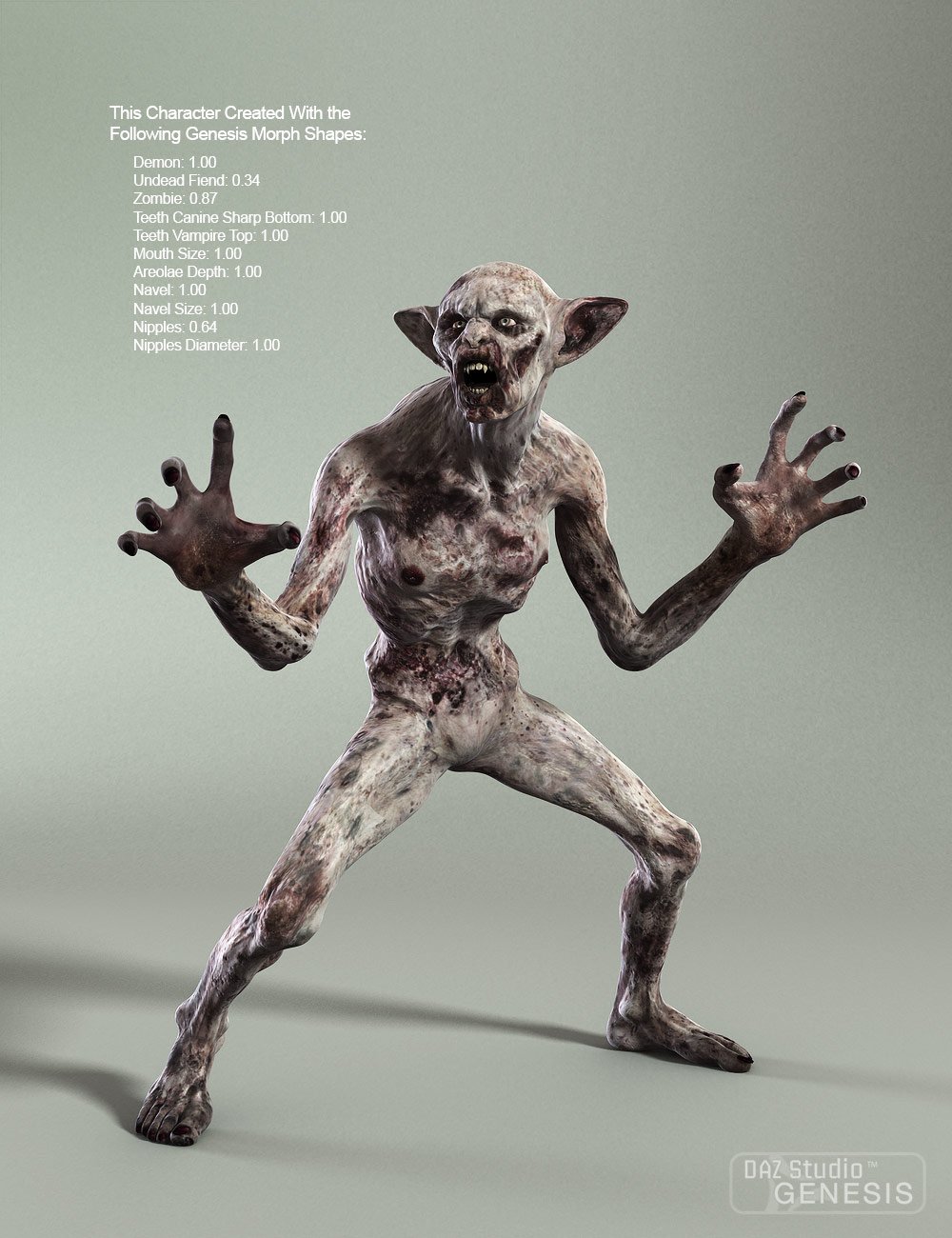 DAZ Monstrosities: Undead Fiend by: , 3D Models by Daz 3D