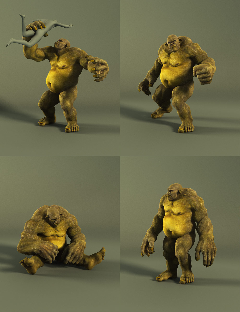 Skullcrusher Ogre Poses by: , 3D Models by Daz 3D