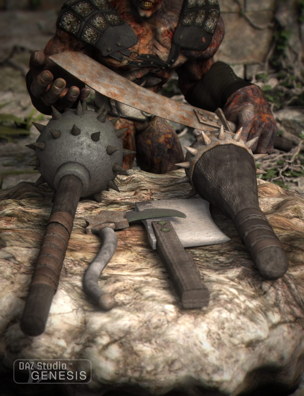 Oversized Weapon Collection by: ARTCollab, 3D Models by Daz 3D
