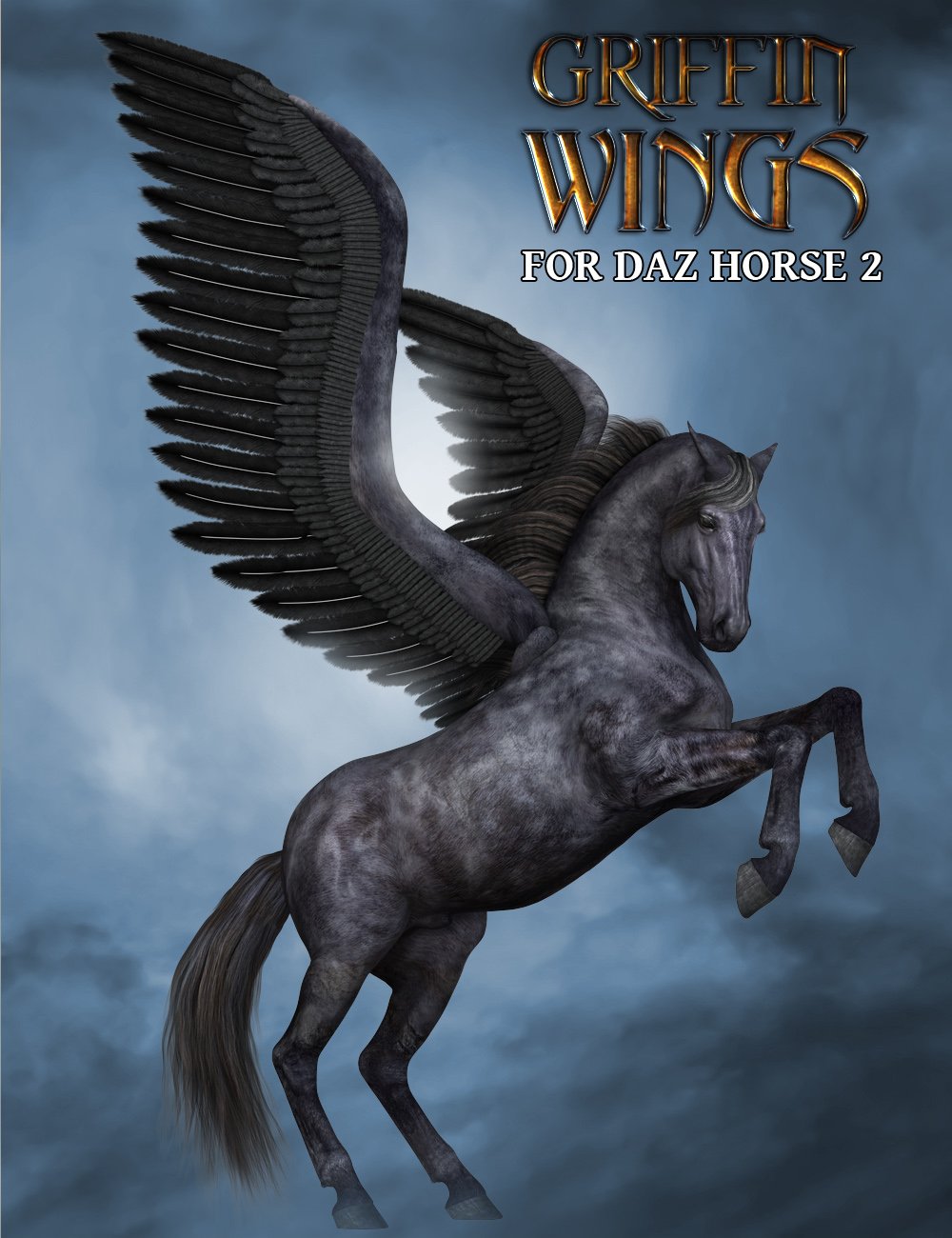 Griffin Wings for DAZ Horse 2 by: midnight_stories, 3D Models by Daz 3D
