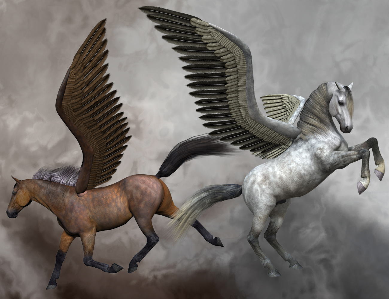 Griffin Wings for DAZ Horse 2 by: midnight_stories, 3D Models by Daz 3D