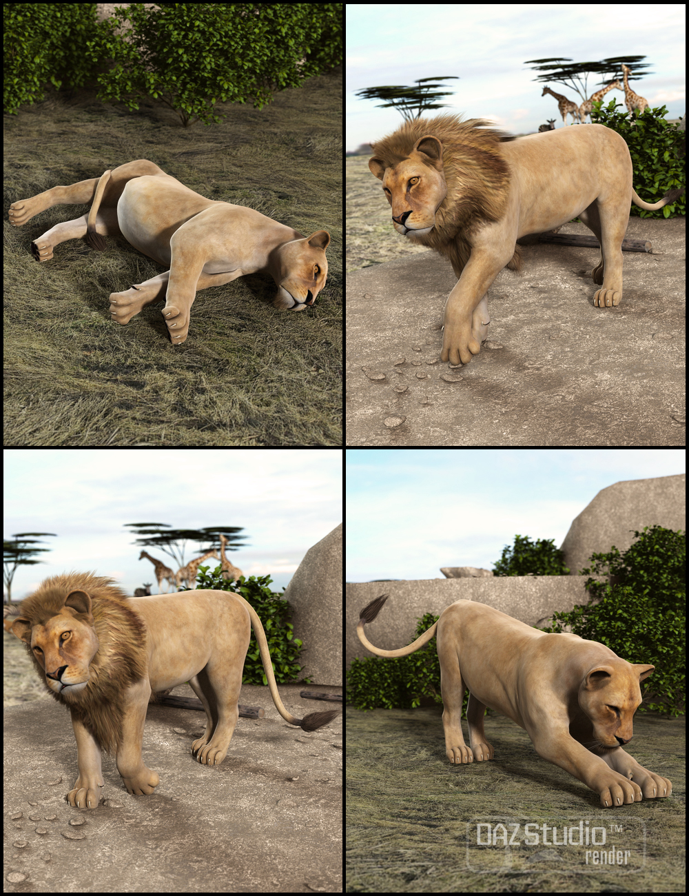 Mighty King Poses for the DAZ Big Cat 2 by: JGreenlees, 3D Models by Daz 3D
