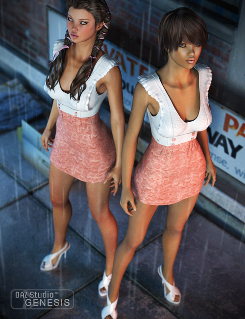 Cute Mini-Dress and Shoes by: SarsaXena, 3D Models by Daz 3D