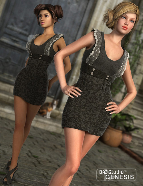 Cute Mini-Dress and Shoes Textures by: Sarsa, 3D Models by Daz 3D