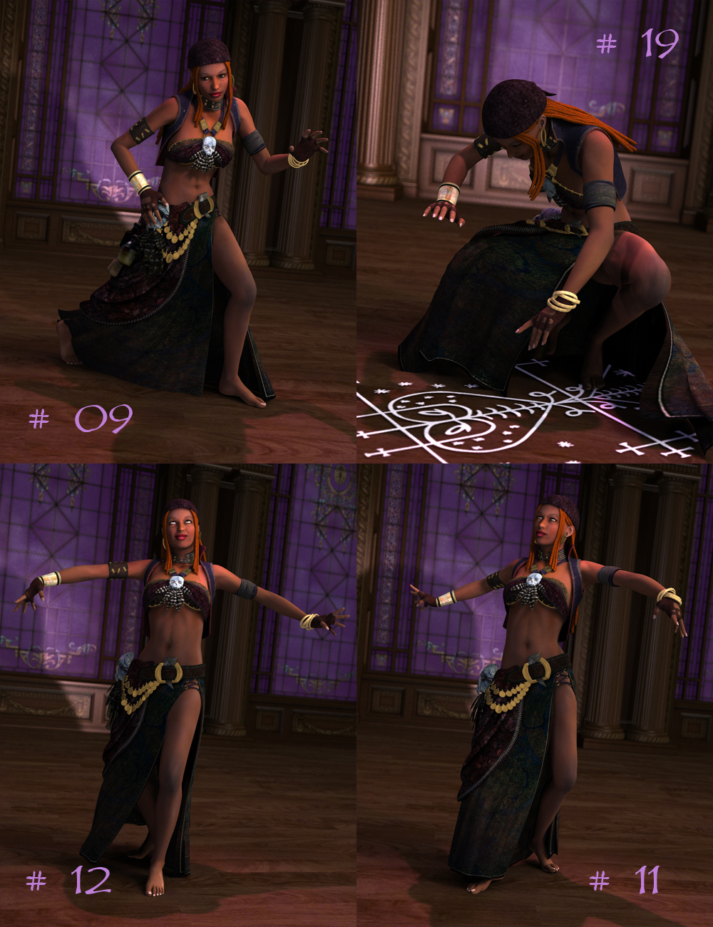 Voodoo Magic Poses for V4.2 and V5 by: FeralFey, 3D Models by Daz 3D
