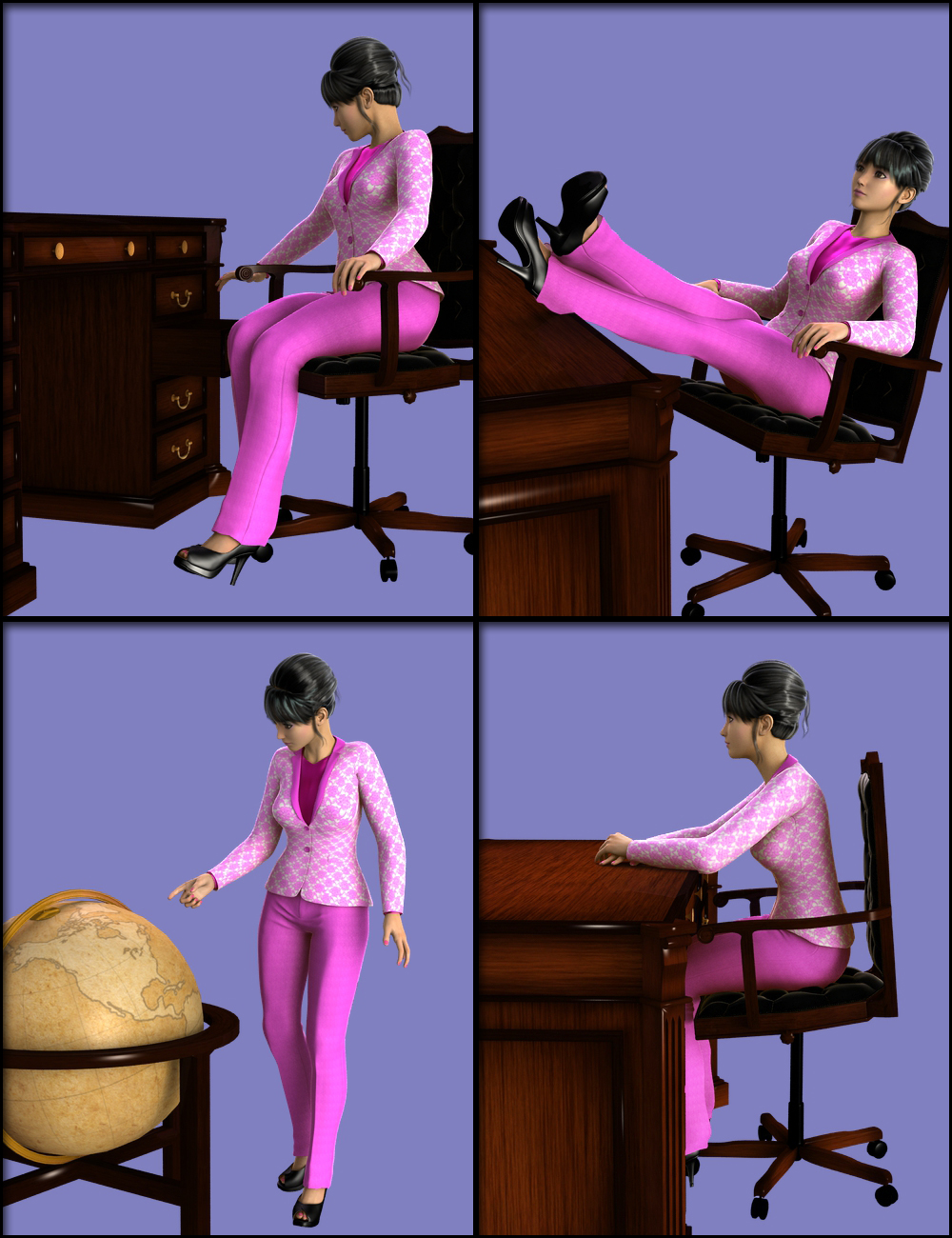 Power Office Poses by: , 3D Models by Daz 3D