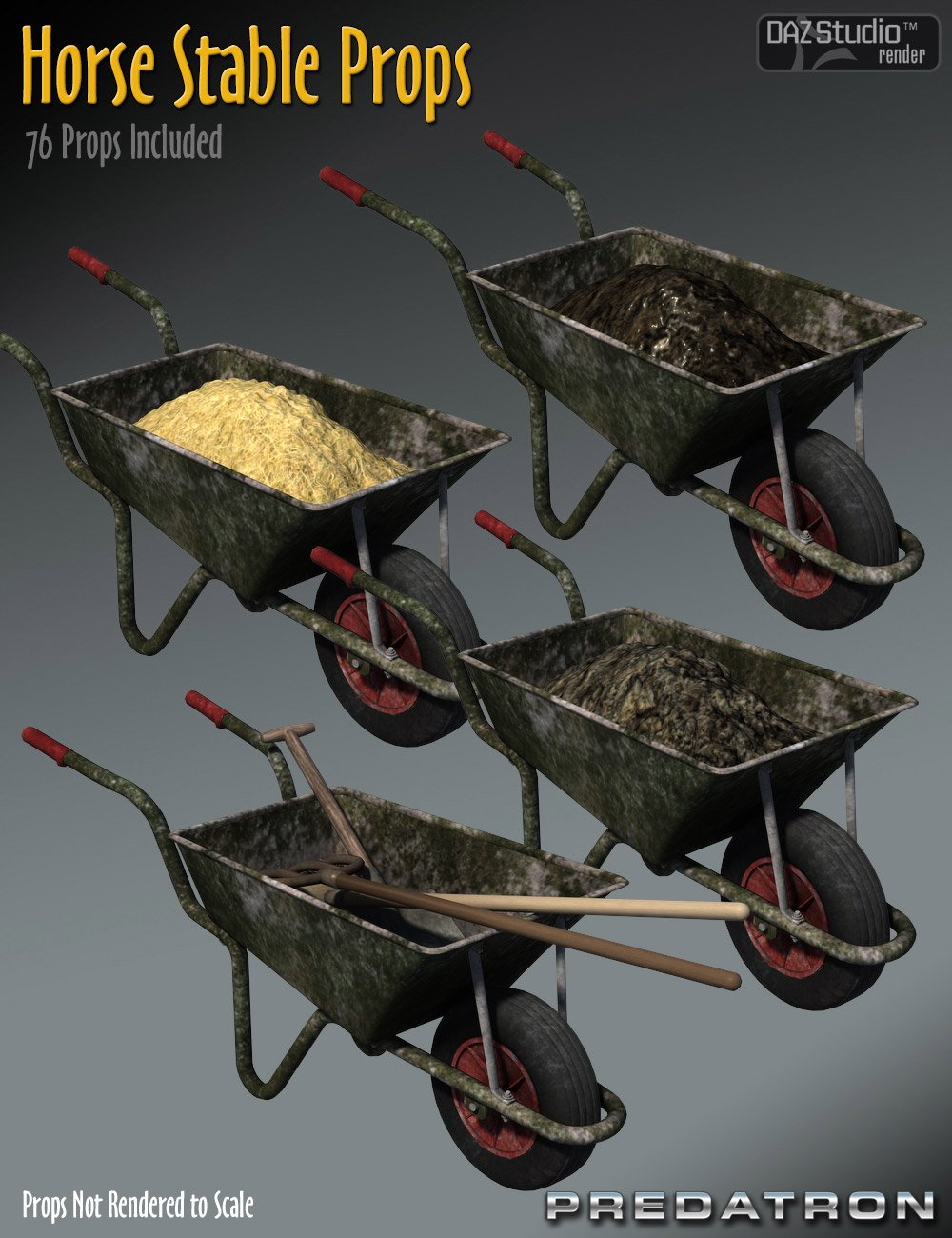 Horse Stable Props by: Predatron, 3D Models by Daz 3D