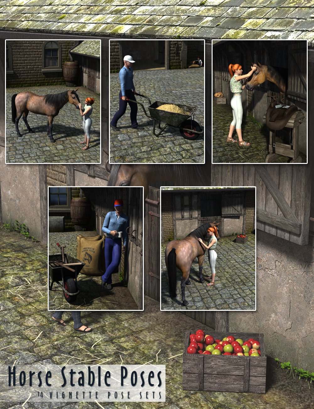 Horse Stable Poses Horse Stable Poses by: Diane, 3D Models by Daz 3D