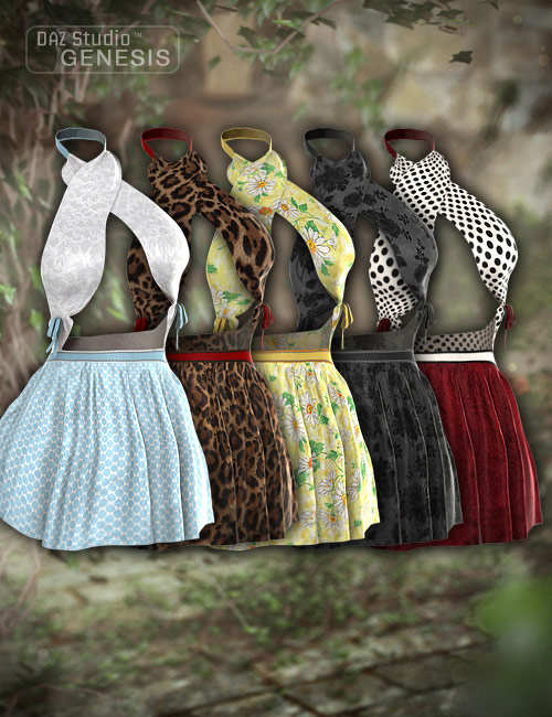 Sultry Halter Dress Textures by: Sarsa, 3D Models by Daz 3D
