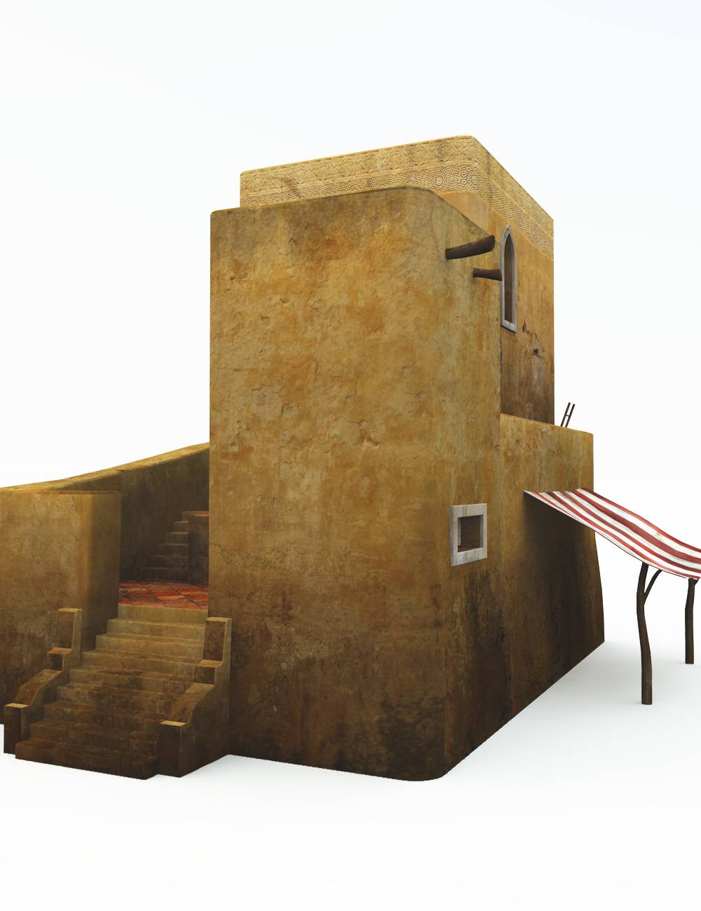 Desert House with Stairs by: Cornucopia3D, 3D Models by Daz 3D