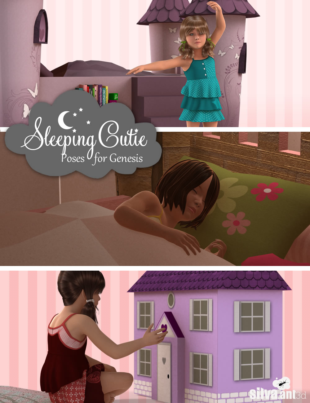 Sleeping Cutie Poses for Genesis by: SilvaAnt3d, 3D Models by Daz 3D