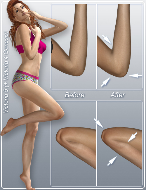 Ideal Beauty Shapes: Knees and Elbows for Genesis by: CJ-Studio, 3D Models by Daz 3D