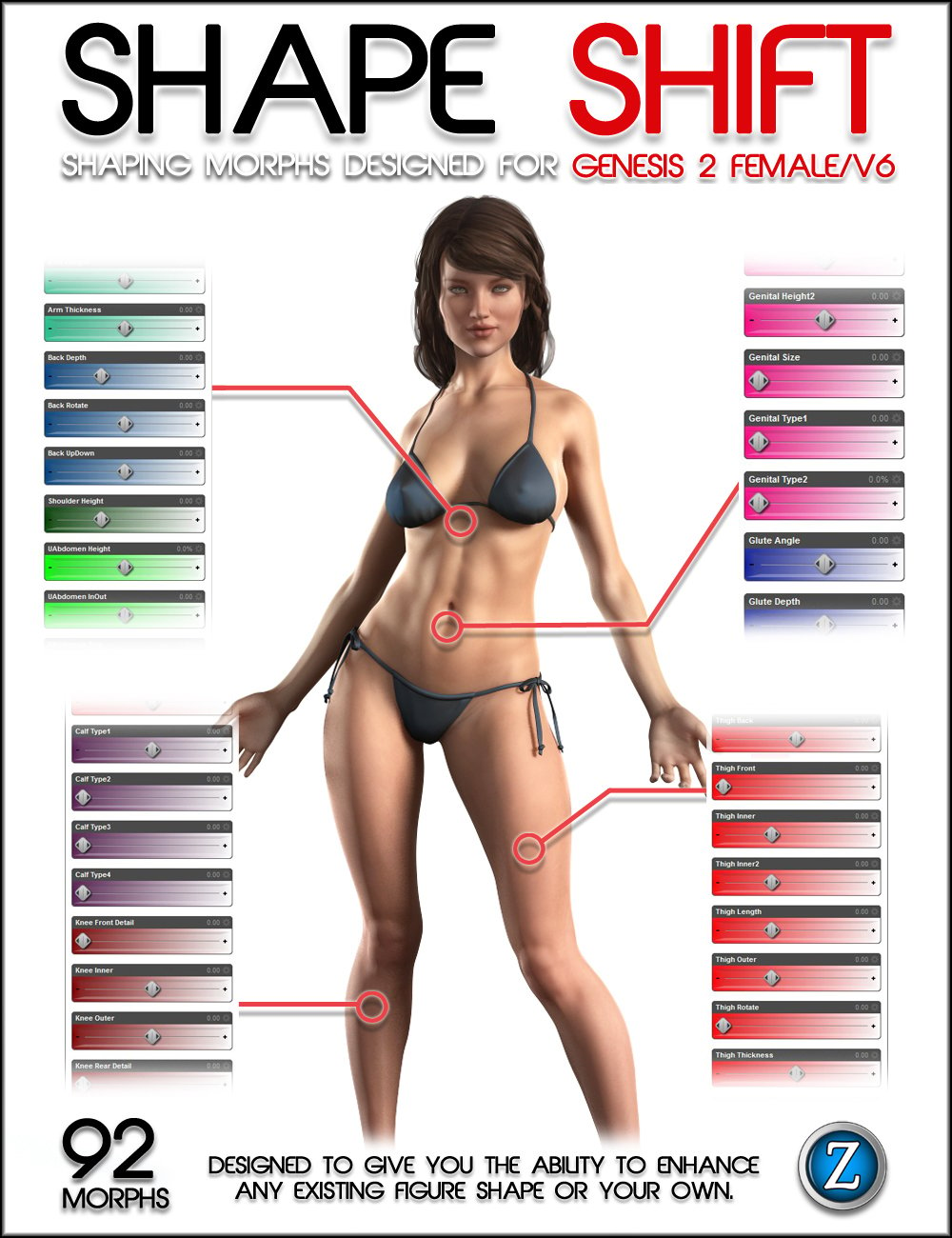 Shape Shift for Genesis 2 Female and V6 by: Zev0, 3D Models by Daz 3D