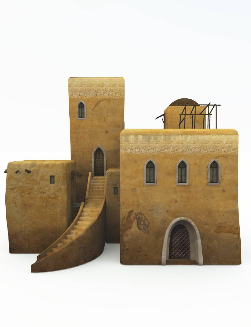 Desert Building with Tower by: Cornucopia3D, 3D Models by Daz 3D