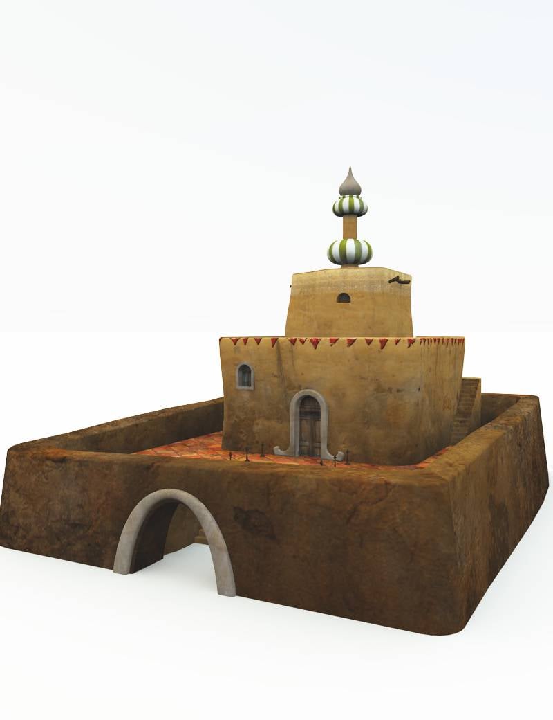 Desert Building with Courtyard by: Cornucopia3D, 3D Models by Daz 3D