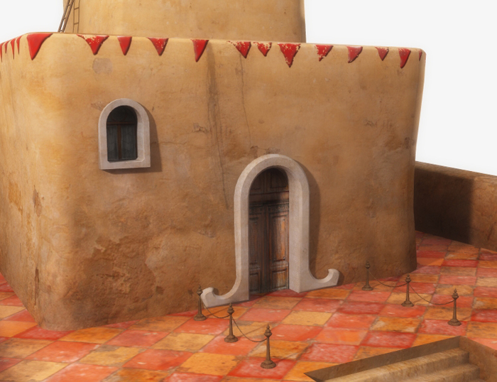 Desert Building with Courtyard Desert Building with Courtyard by: Cornucopia3D, 3D Models by Daz 3D