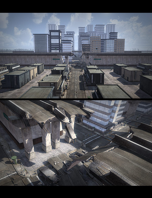 In The City: Destroyed Bridge by: Dreamlight, 3D Models by Daz 3D