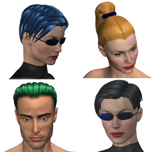 3DWizard-3 Hair Pack by: the3dwizard, 3D Models by Daz 3D