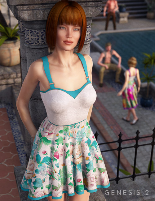 Garden Party Dress Textures by: Sarsa, 3D Models by Daz 3D
