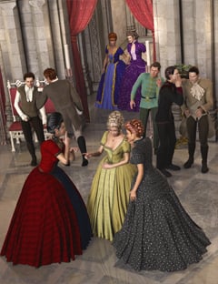 Courtly Intrigue Poses by: FeralFey, 3D Models by Daz 3D