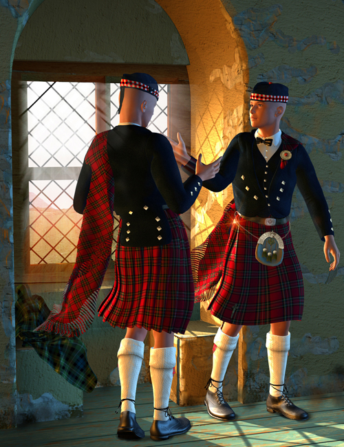 Scottish Kilts - Prince Charlie Outfit Scottish Kilts - Prince Charlie Outfit by: Meshitup, 3D Models by Daz 3D