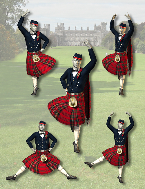 Scottish Kilts - Prince Charlie Outfit by: Meshitup, 3D Models by Daz 3D